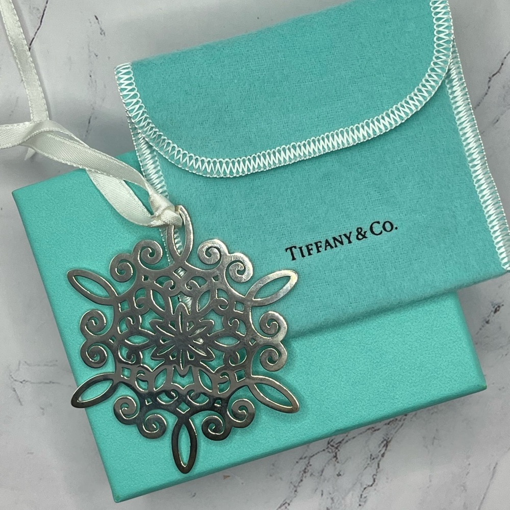 Vintage Tiffany & Co. Makers Snowflake Ornament in Sterling Silver